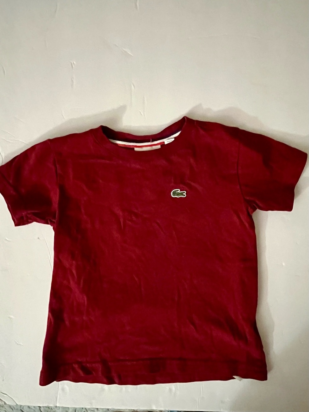 Lacoste Kids Burgundy Short-Sleeve Crewneck Tee